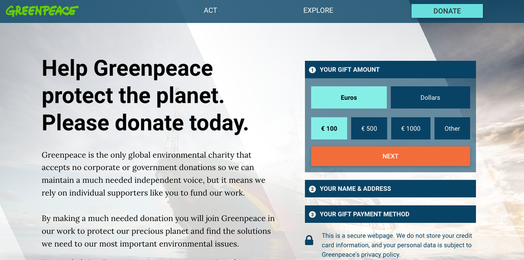 Create donation pages - Greenpeace Planet 4 Handbook