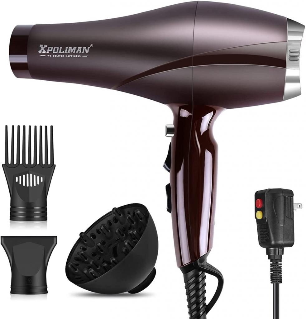 2000 Watt Hair Dryers, Professional Salon Hair Dryer with AC Motor, Negative Ionic Blow Dryer with Diffuser Concentrator Comb, 2 Speed 3 Heat Settings,Low Noise Long Life Style-Brown/Purple - Walmart.com