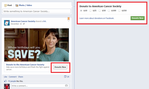Facebook Launches Donation Button