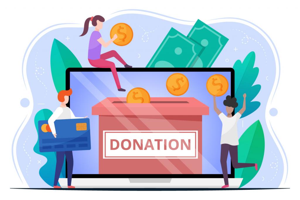 Donation Money Vector Flat Illustration - GraphicSurf.com
