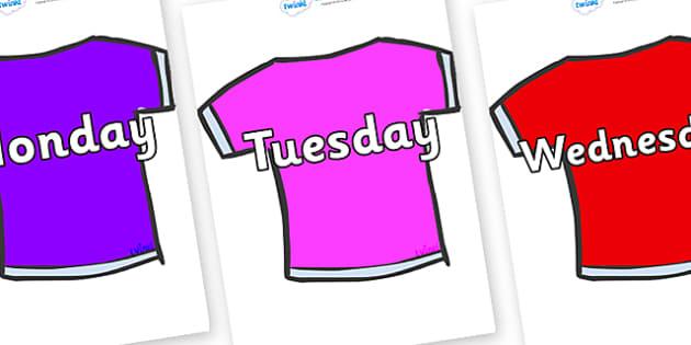 Days of the Week on T-Shirts (teacher made)