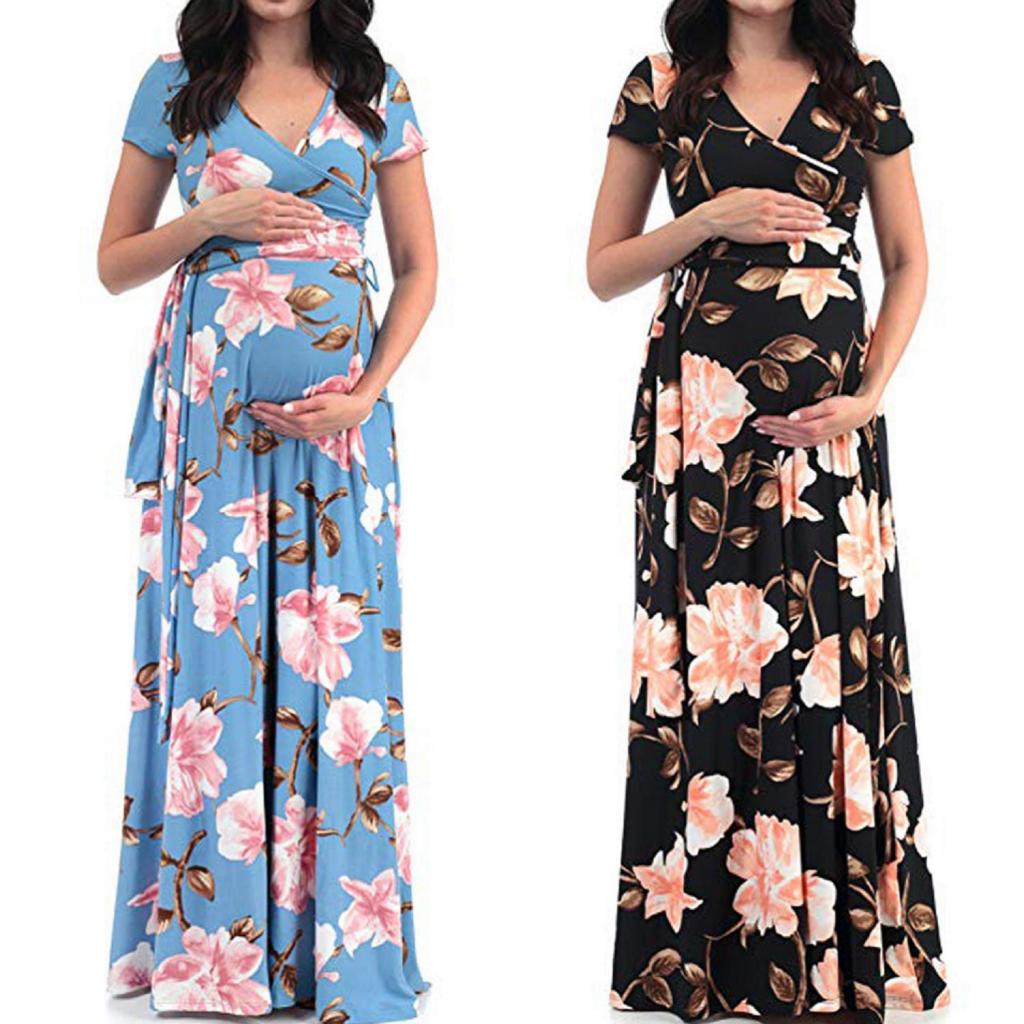 Amazon Hot Selling Women Clothes Summer Printing Floral Plus Size Maternity Dresses - Buy Pregnant Dress Maternity,New Maternity Dress,Xxxl Maternity Dress Product on Alibaba.com
