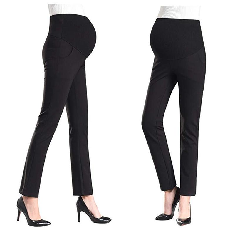 Women's Maternity Pants Work Office Wear Casual Straight Leg Skinny Trousers Over The Belly Pregnancy Pants Pregnant Clothing|Pants & Capris| - AliExpress
