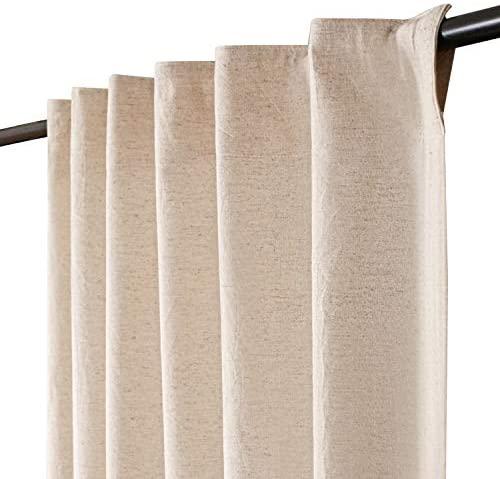 Linen Cotton Farmhouse Curtain 50x63inch Natural, Cotton Linen Curtains, 2 Panels Curtain,Tab Top Curtains, Room Darkening Drapes, Curtains for Bedroom, Curtains for Living Room,30% Linen,70%Cotton. : Everything Else