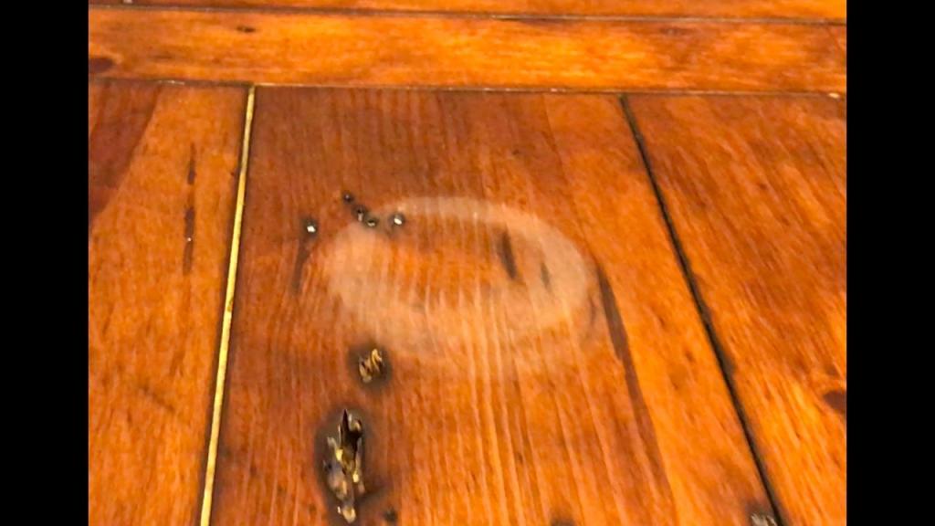 Really works! Remove water stains in wood with a hair dryer! - YouTube