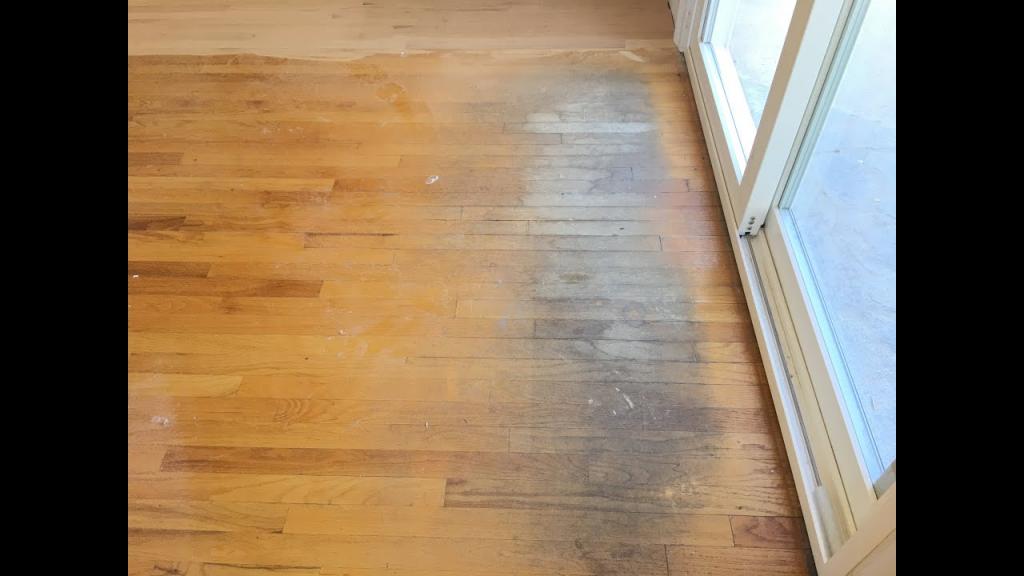 Sanding Water Damage on Hardwood Floors - YouTube