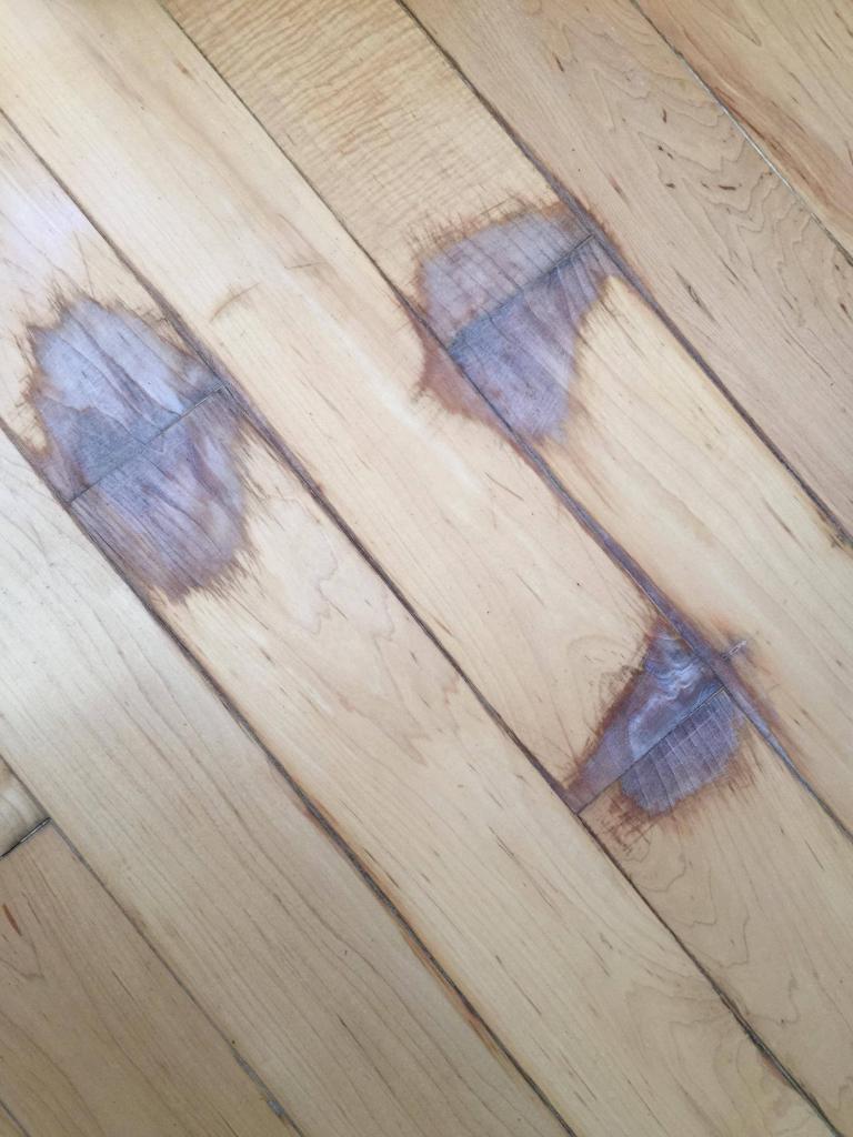 repair - How can I cover up wood floor stain spill damage? - Home Improvement Stack Exchange
