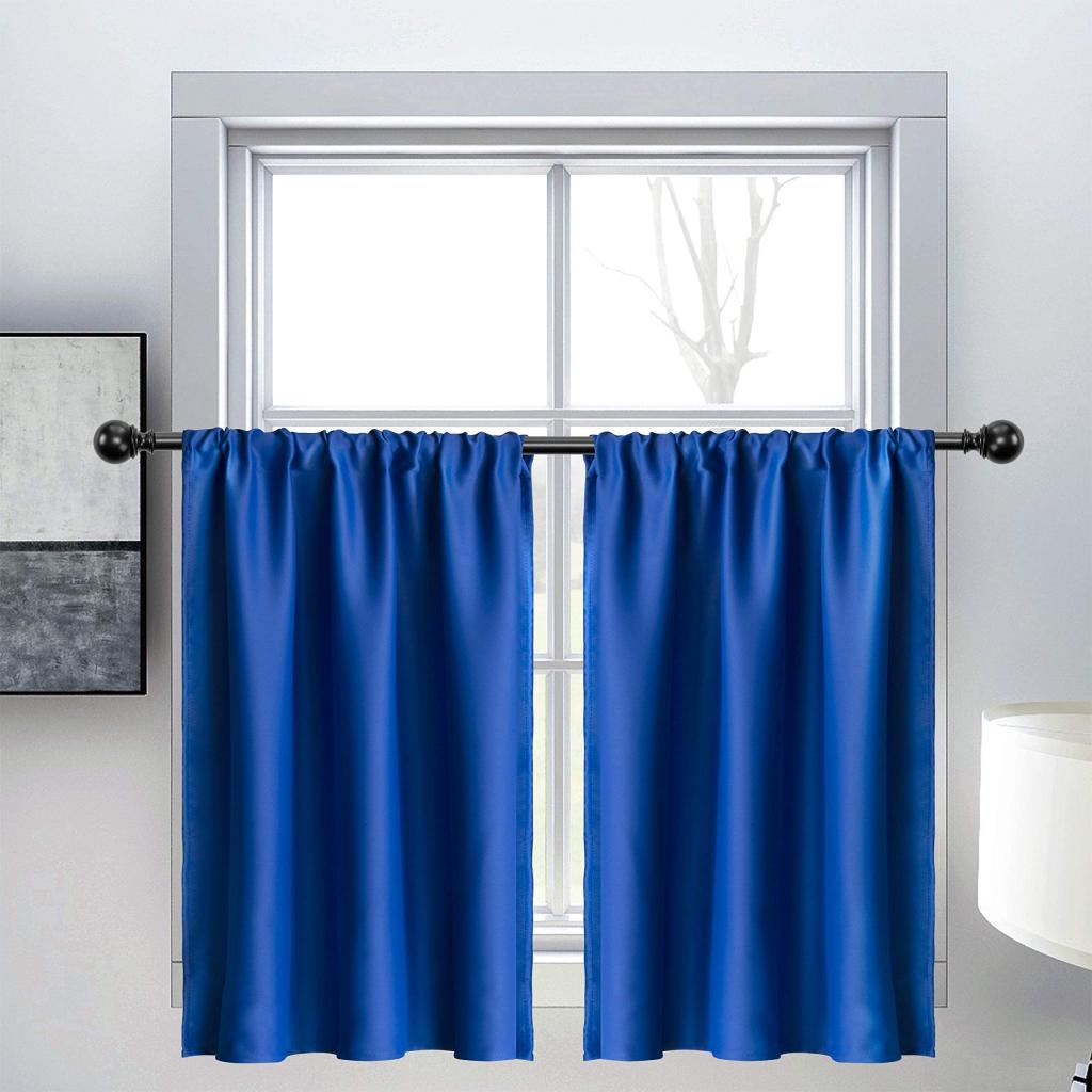 Grey Kitchen Curtains Tiers 30 x 36 inch Long Set of 2 Short Thermal Blackout Curtains for Small Window Room Darkening Rod Pocket Cafe Curtain Panels - Walmart.com
