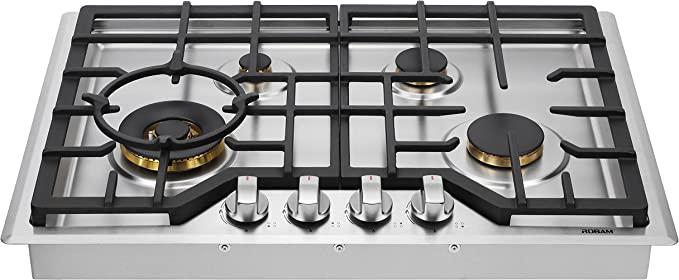 Amazon.com: ROBAM G413 30” Gas Cooktop Stove with 4 Italian-Made DEFENDI Burners (Pure Copper) | 20,000 BTU w/Flame Failure System, Matte Cast Iron Grates (Including Wok Grate) | Natural Gas Or LPG : Appliances
