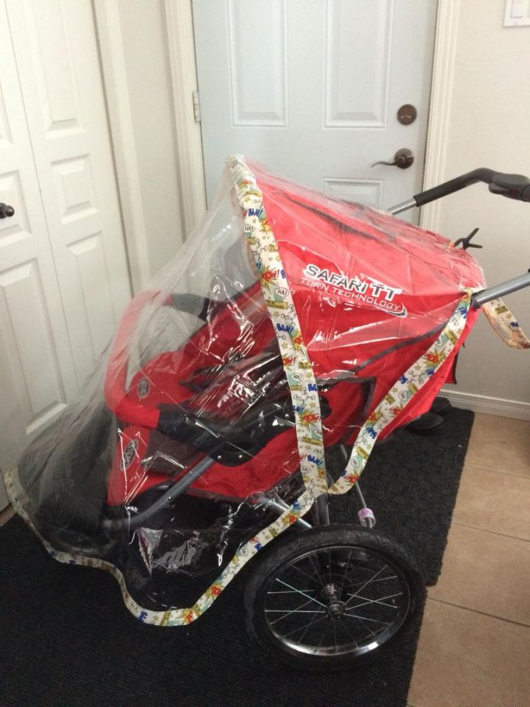 There are no instructions for this DIY stroller cover, but this will be perfect for our trip to Disney World | Stroller rain cover, Double strollers, Stroller