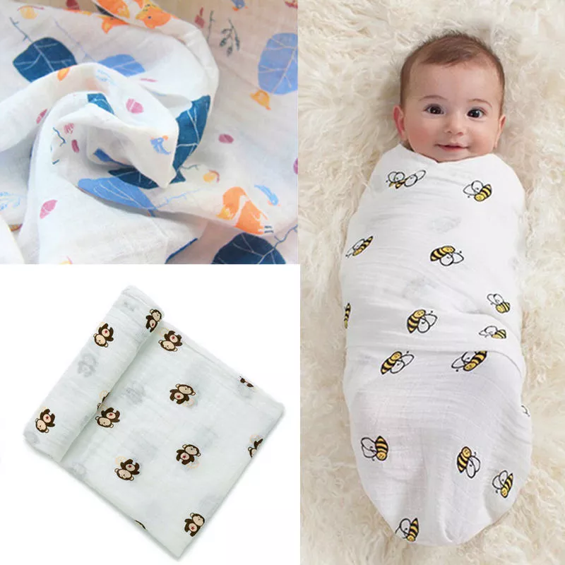 Newborn Receiving Blankets Soft Baby Swaddling Blanket Newborn Infant Muslin Cotton Swaddle Bath Towel Ca K - Receiving Blankets - AliExpress