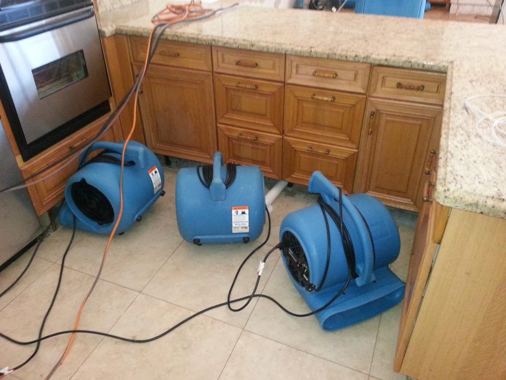 Water damage restoration after a flood caused by a broken ice maker supply line | Code Red Restoration, LLC - Water Damage Restoration, Fire Damage Restoration, Mold Remediation
