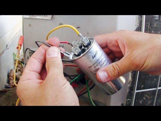 AC Fan Compressor Not Working - How to Repair / Replace HVAC Run Start Capacitor - Air Conditioner - YouTube