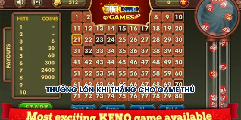 Thưởng lớn khi thắng cho game thủ