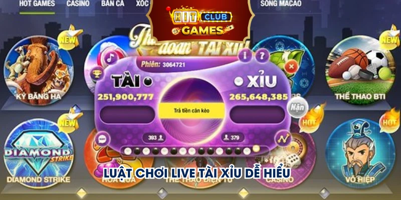 Luật chơi Live Tài Xỉu Hitclub dễ hiểu  